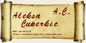 Aleksa Čuperkić vizit kartica
